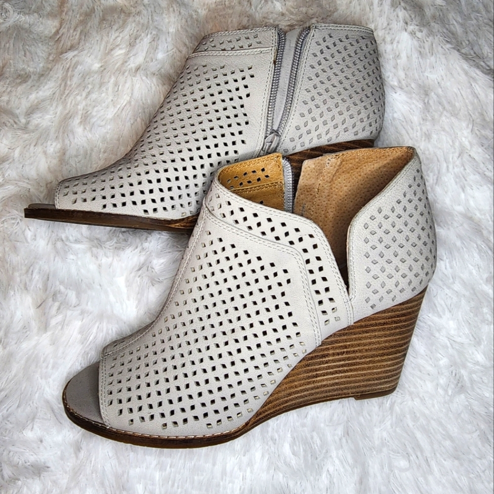 Lucky Brand Wedge Sandals with Cut-Outs - Size 7.5